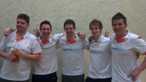 Das Meisterteam ohne Sven Reiter vo.li.n.re.: Janke, Rodekurth, Tschopp, Miescher, Erbe